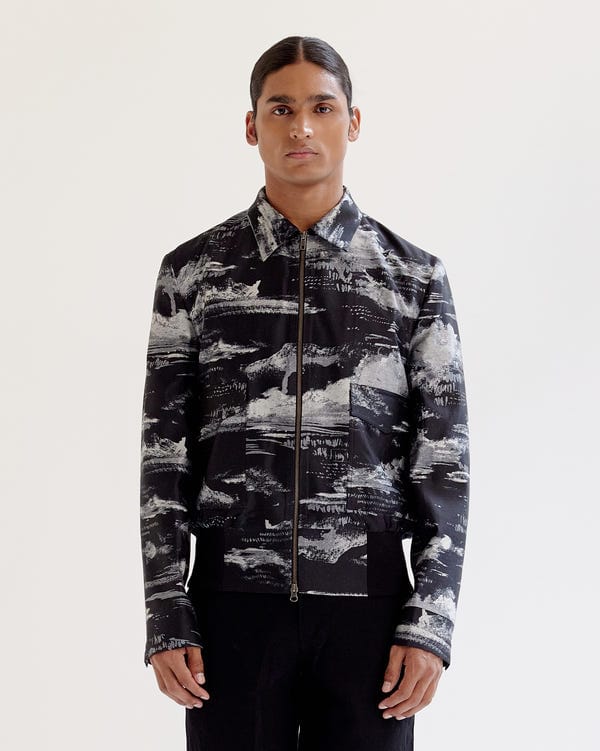 Countrymade India — Arid Brushstroke Silk Bomber