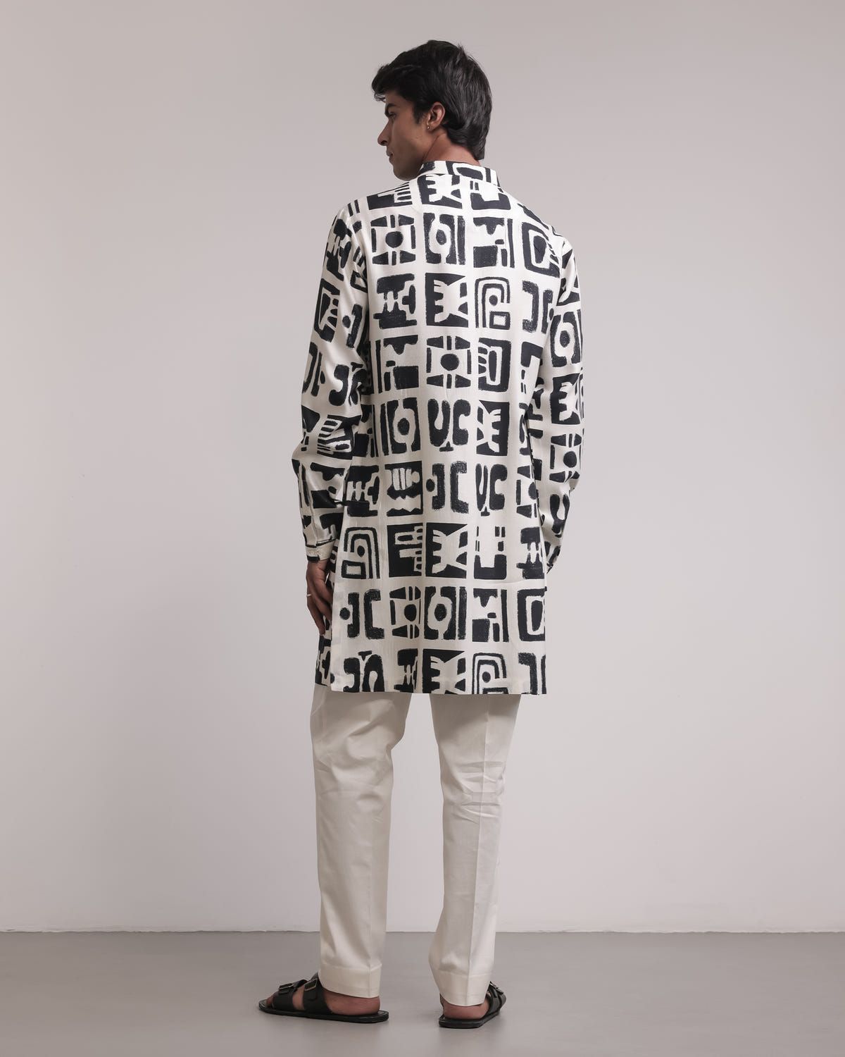 Fossil Print Silk Kurta - image 2
