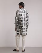Fossil Print Silk Kurta view 2