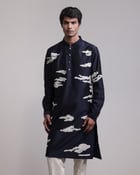 Residual Camouflage Applique Kurta Set view 3