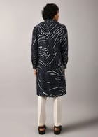 Navy Terrain Maize Kurta view 5
