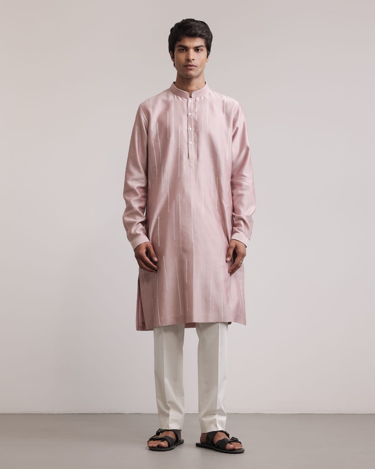 Residual Stitches Linear Kurta Set - image 1
