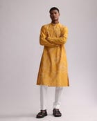 SHADOW CAMO HAND EMBROIDERED KURTA SET view 3