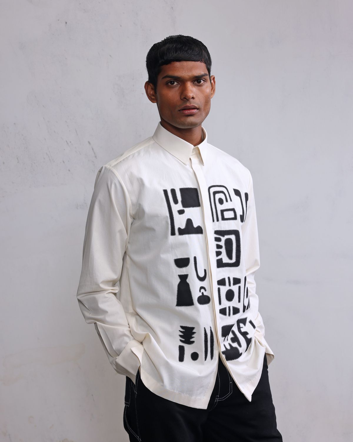 Urban ivory patch shirt - image 1