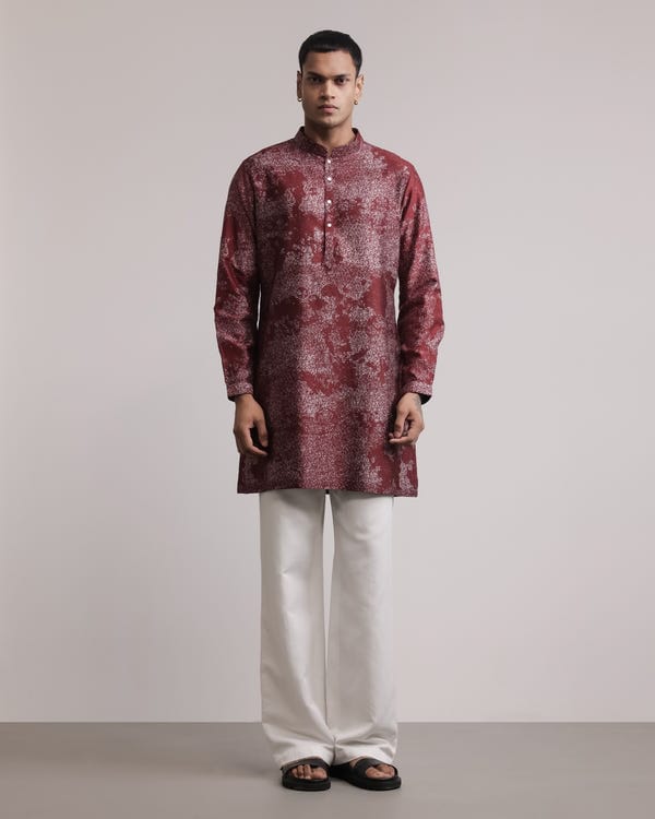 Countrymade India — Dust Print Silk Kurta