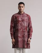 Dust Print Silk Kurta view 3