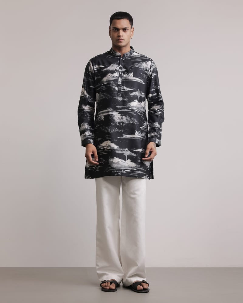 Dust Cloud Print Kurta