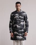 Dust Cloud Print Kurta view 3