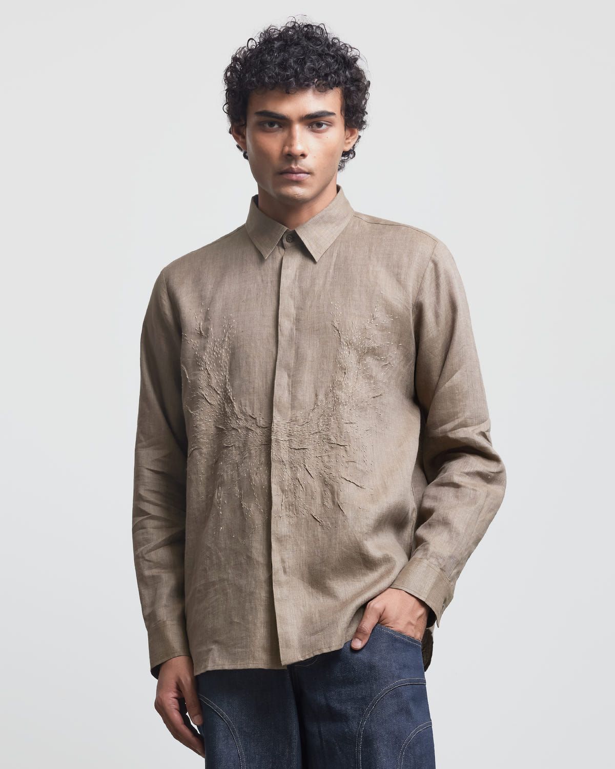 BEIGE WREATH SHIRT - image 1