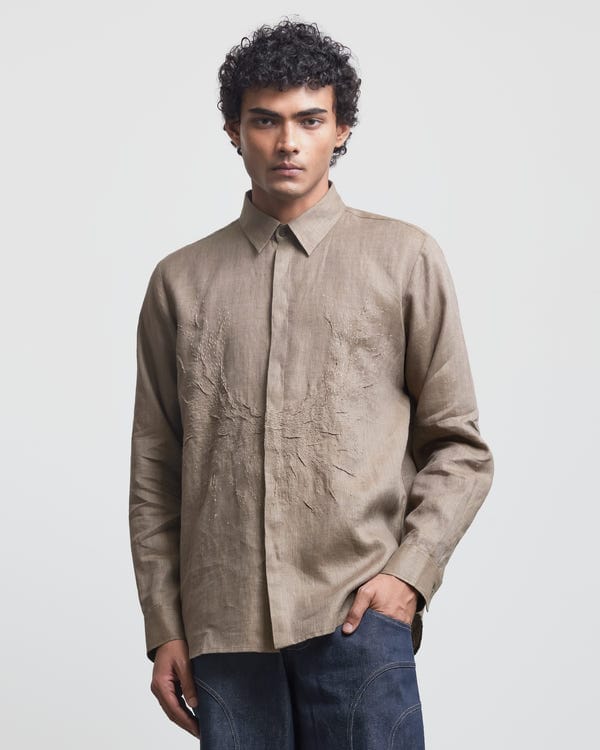 Countrymade India — BEIGE WREATH SHIRT