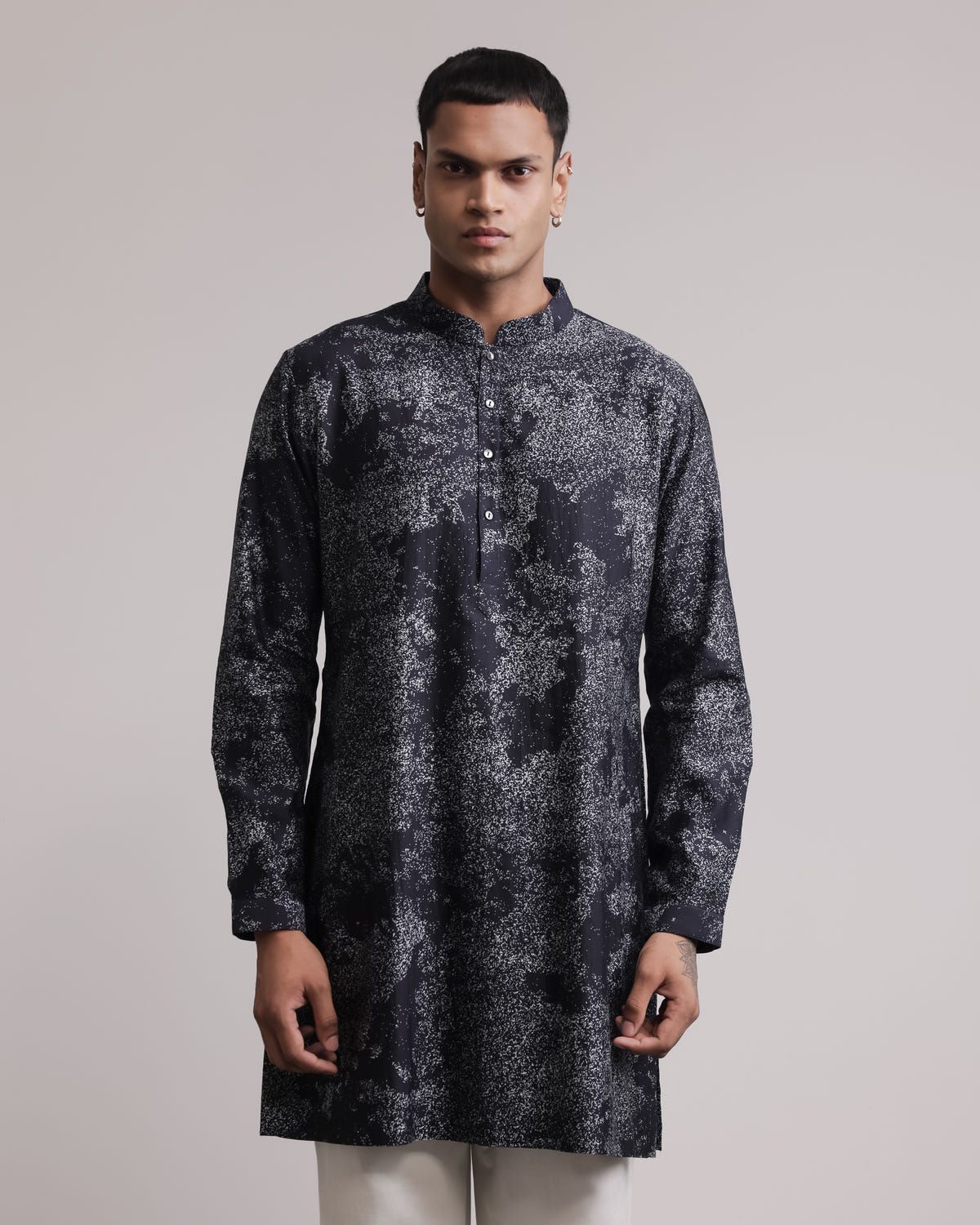 Dust Print Silk Kurta - image 3