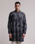 Dust Print Silk Kurta view 3