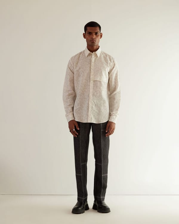 Countrymade India — Camo Block Flap Shirt