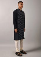 Diamond Embroidered Kurta Set view 3