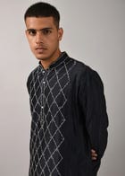 Diamond Embroidered Kurta Set view 5