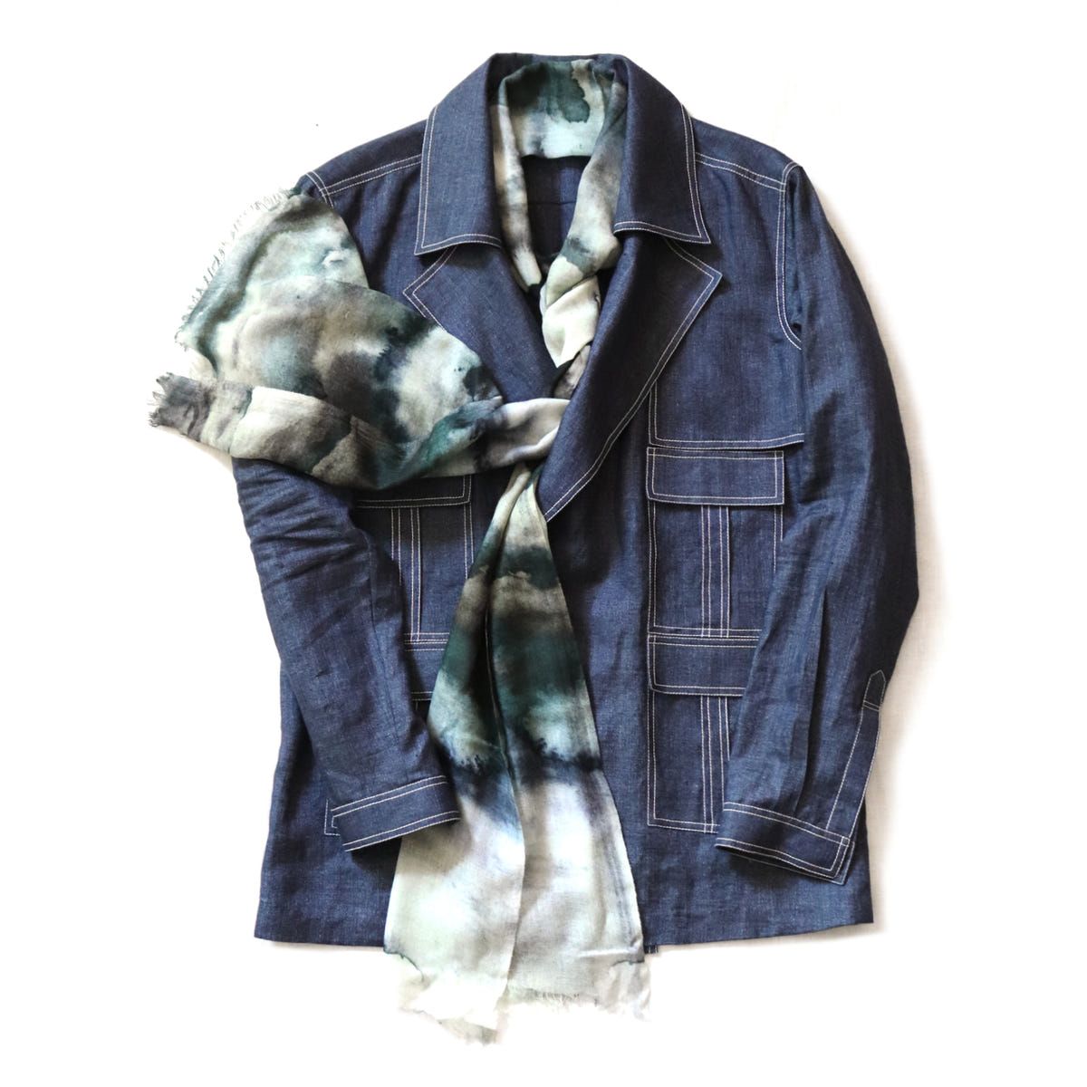 Camouflaged clouds scarf - image 1