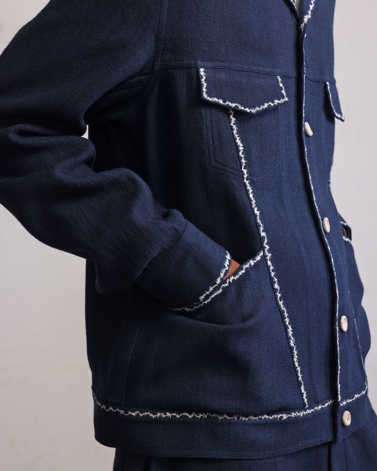 Fractured seam detail jacket - image 3
