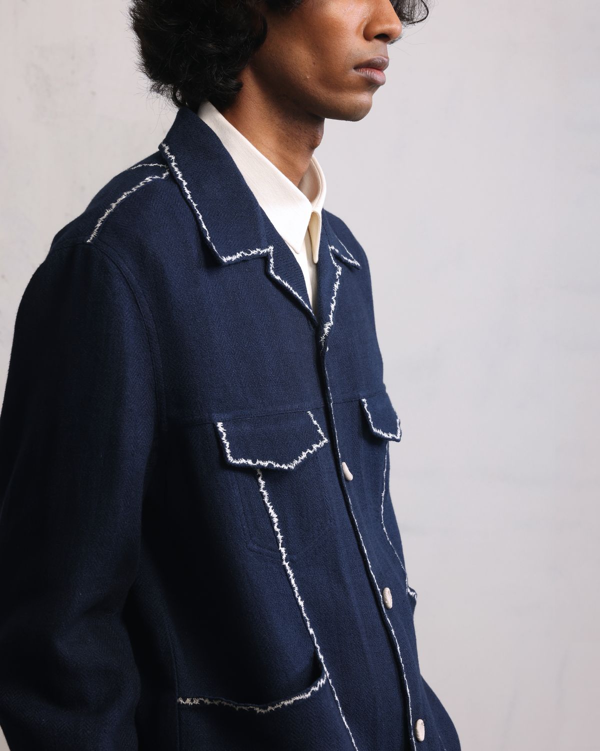 Fractured seam detail jacket - image 5