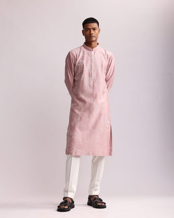 Countrymade India — SHADOW CAMO HAND EMBROIDERED KURTA SET