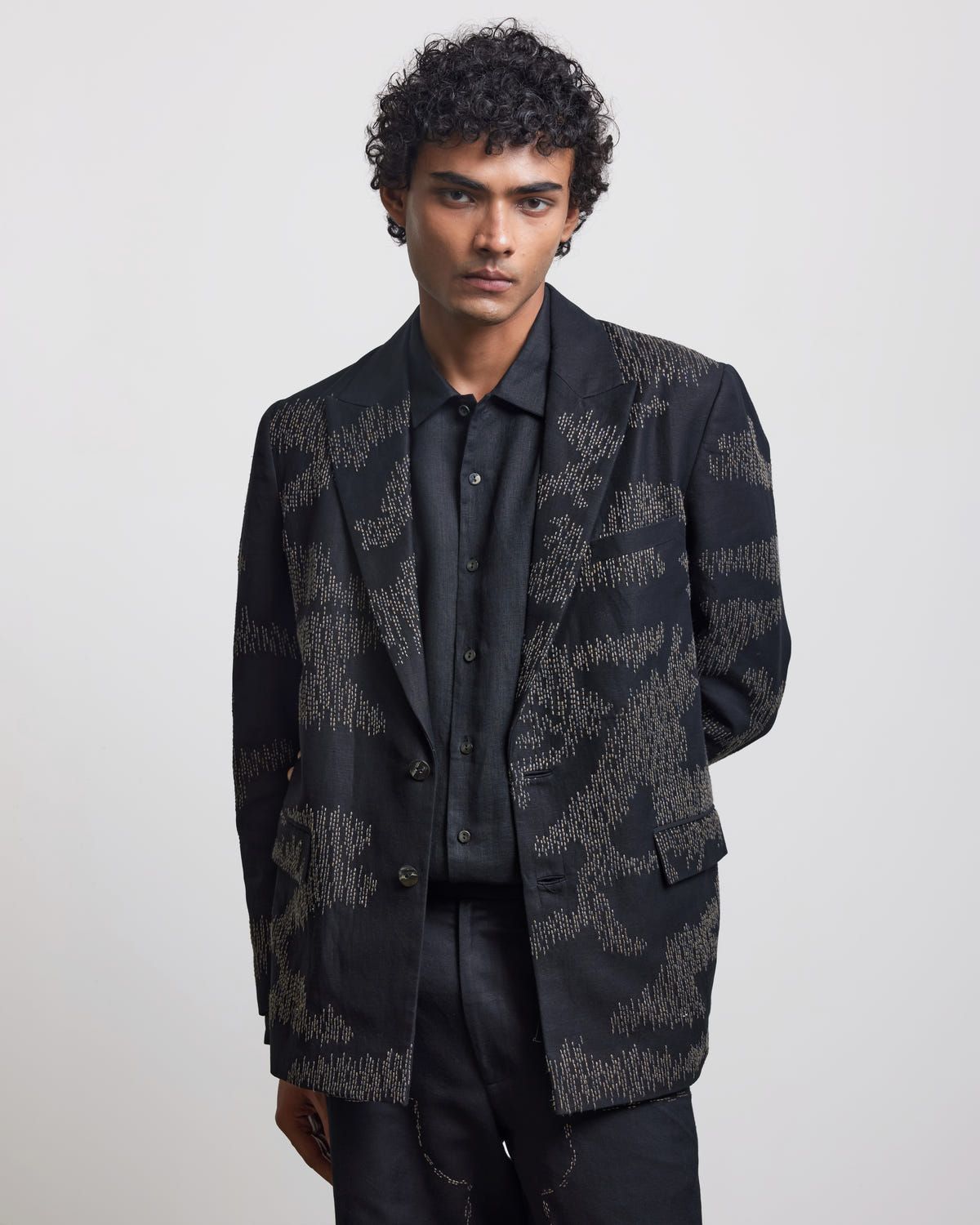 CAMOUFLAGE EMBROIDERED BLAZER - image 1