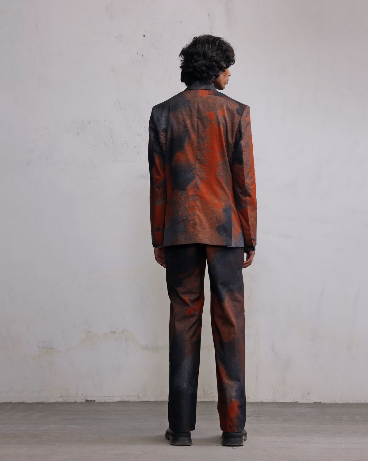 Rust printed Double breasted blazer - image 2
