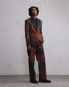 Rust printed Double breasted blazer view 5