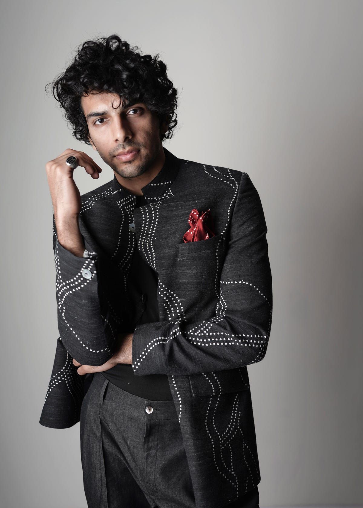 Constellation Handloom Bandhgala Jacket - image 2