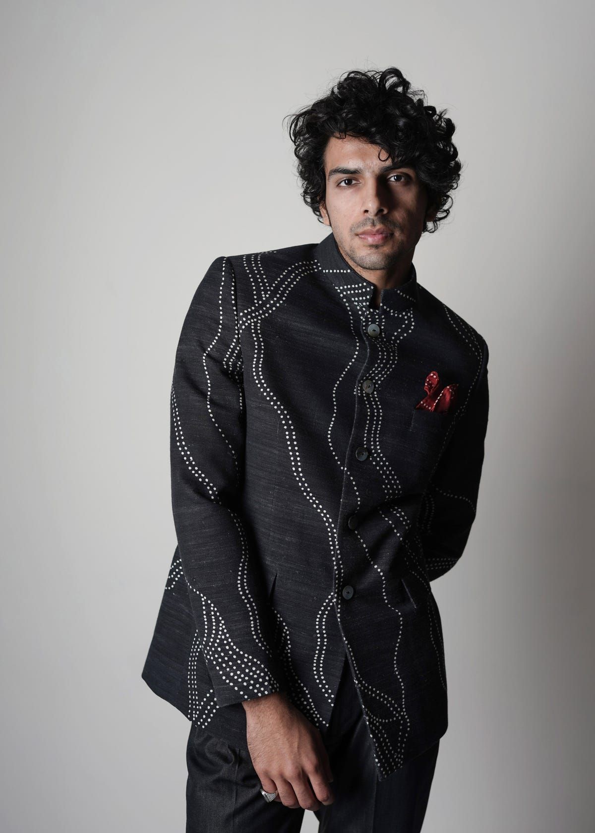 Constellation Handloom Bandhgala Jacket - image 3