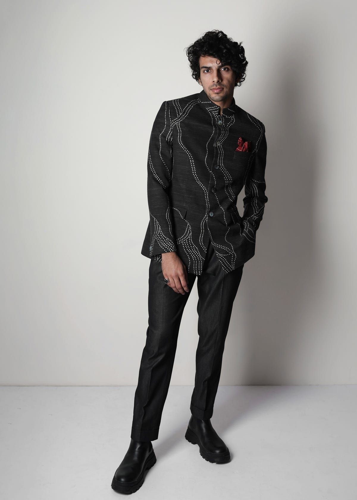 Constellation Handloom Bandhgala Jacket - image 4