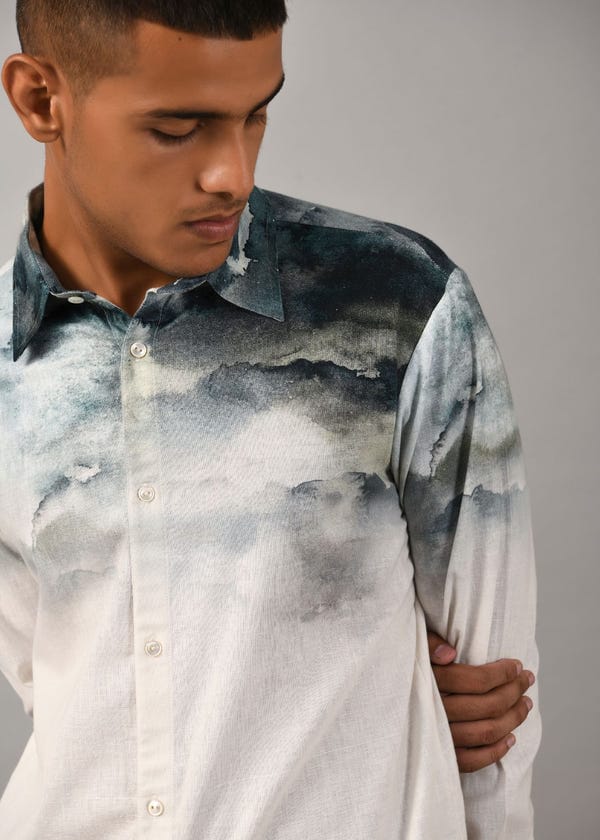 Countrymade India — Camouflaged Clouds Placement Shirt