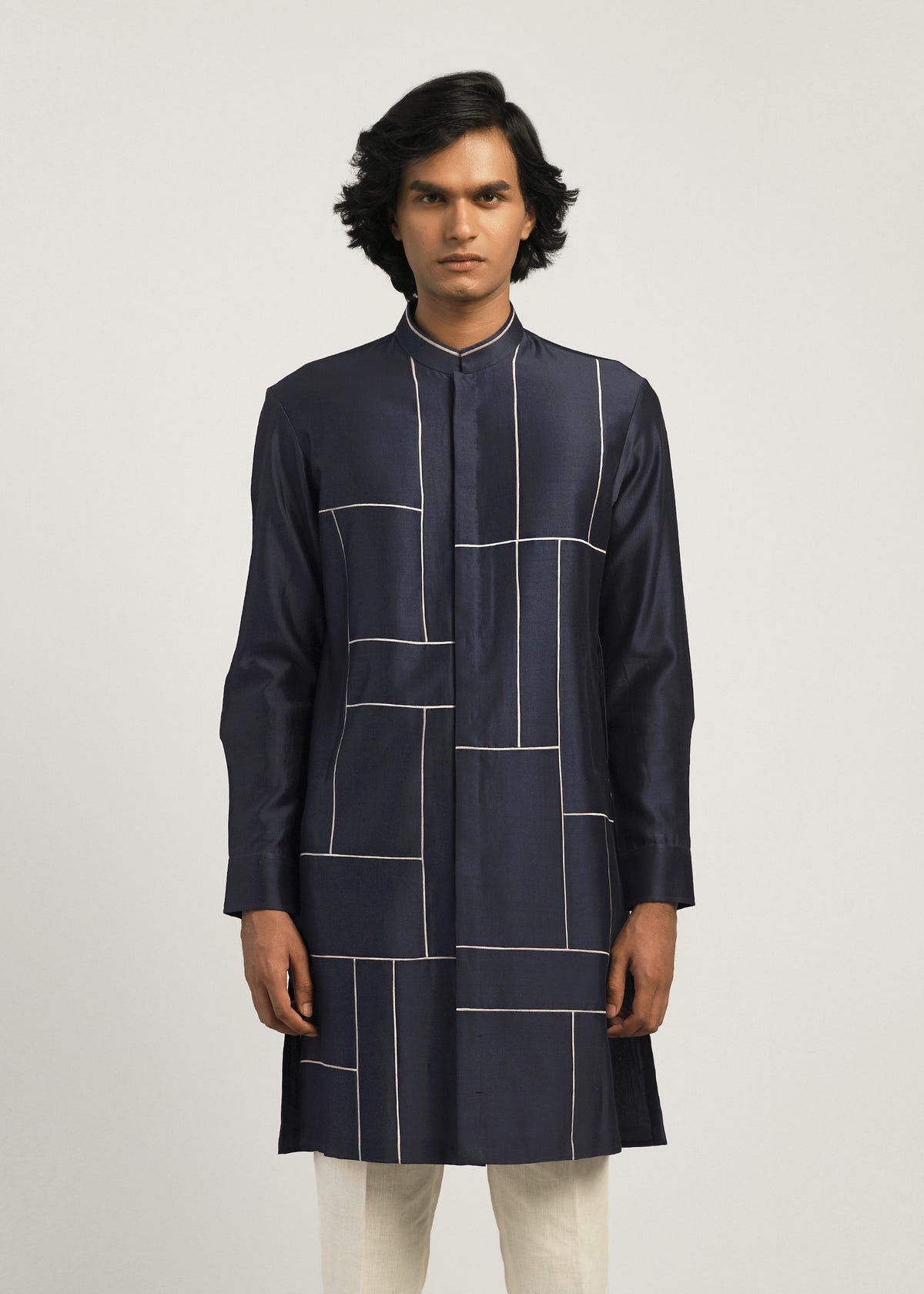 Patchwork Block Kurta Set - image 1