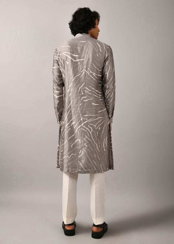 Countrymade India — Grey Terrain Maize Kurta