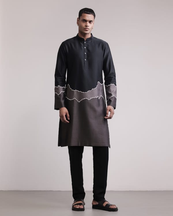 Countrymade India — Fractured Gradient Patchwork Kurta Set