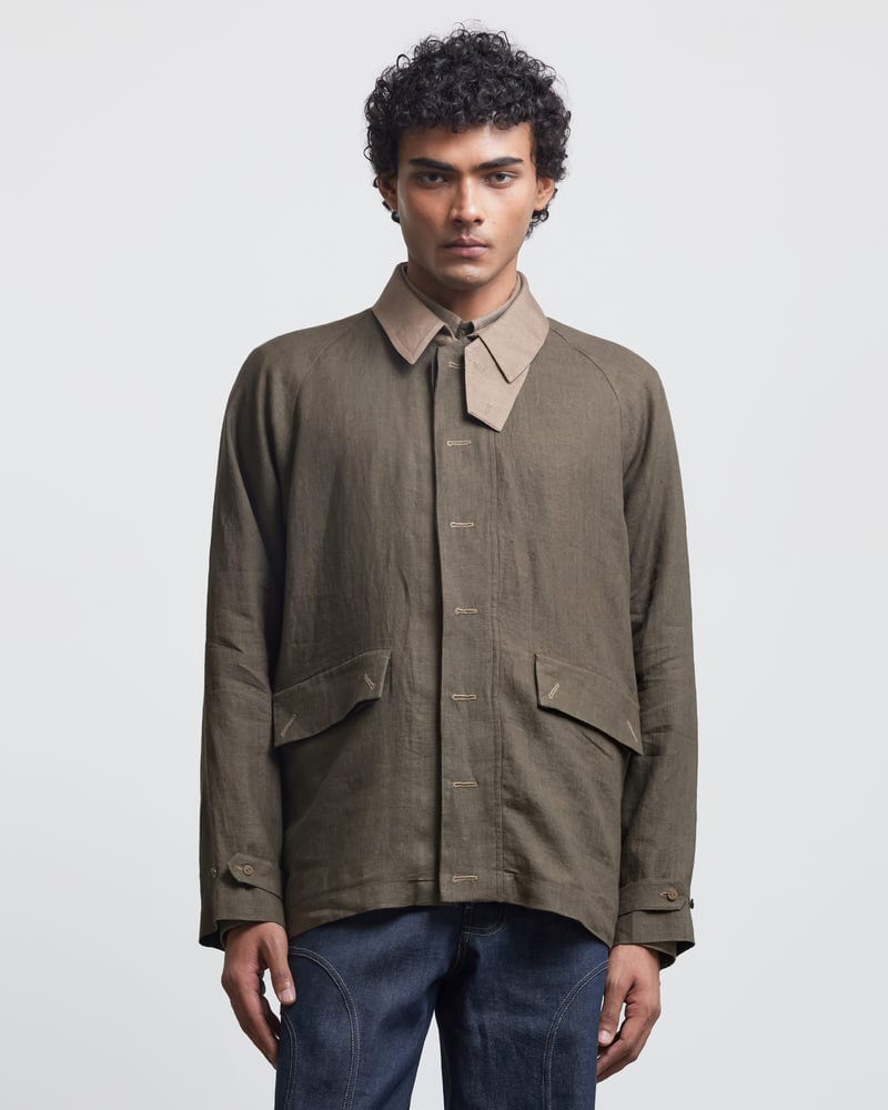 FAUX BUTTONHOLE WORKWEAR JACKET
