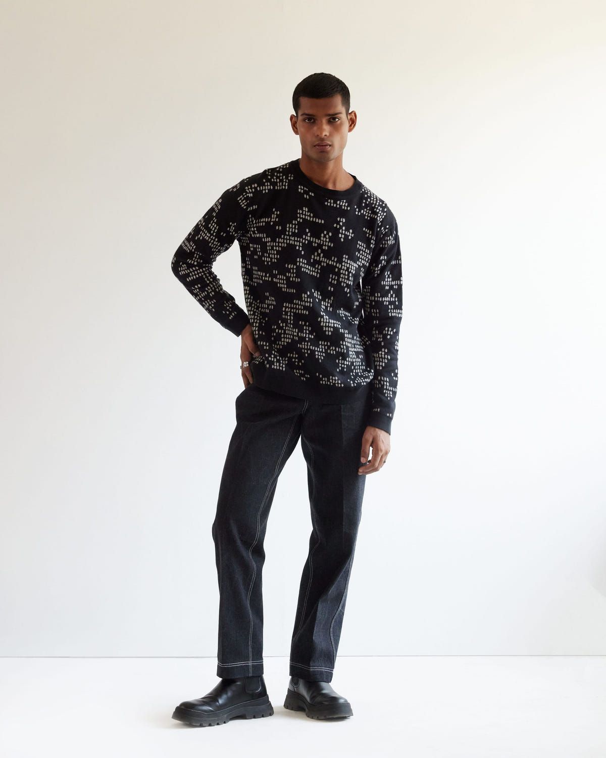 Camo Dash Jacquard Sweater - image 3