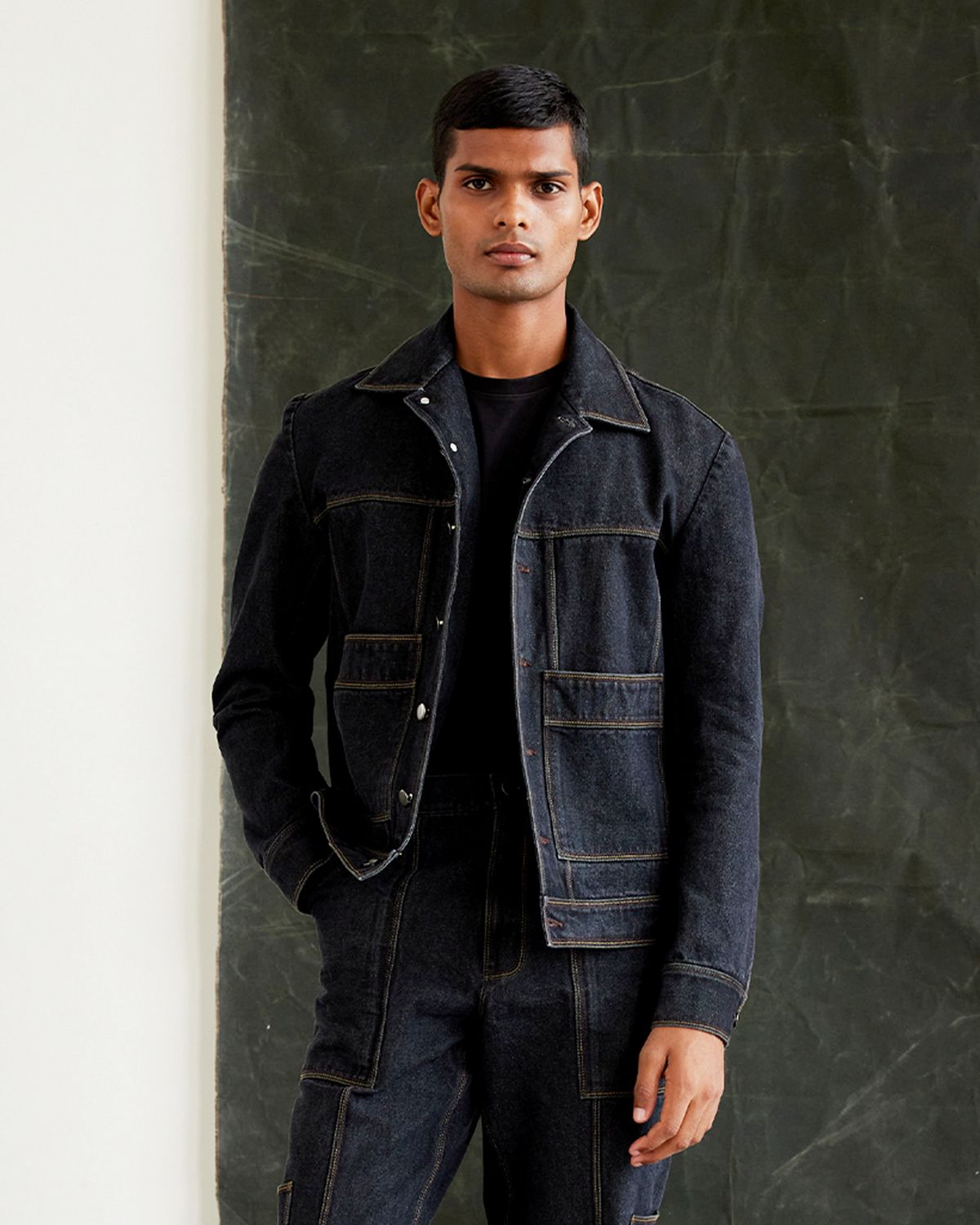 Contrast Multi-Thread Trucker Jacket - image 1