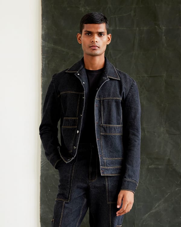 Countrymade India — Contrast Multi-Thread Trucker Jacket