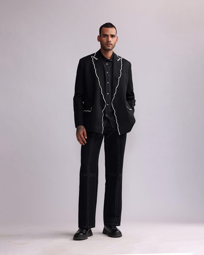 CONTOUR CROCHET EDGE BLAZER