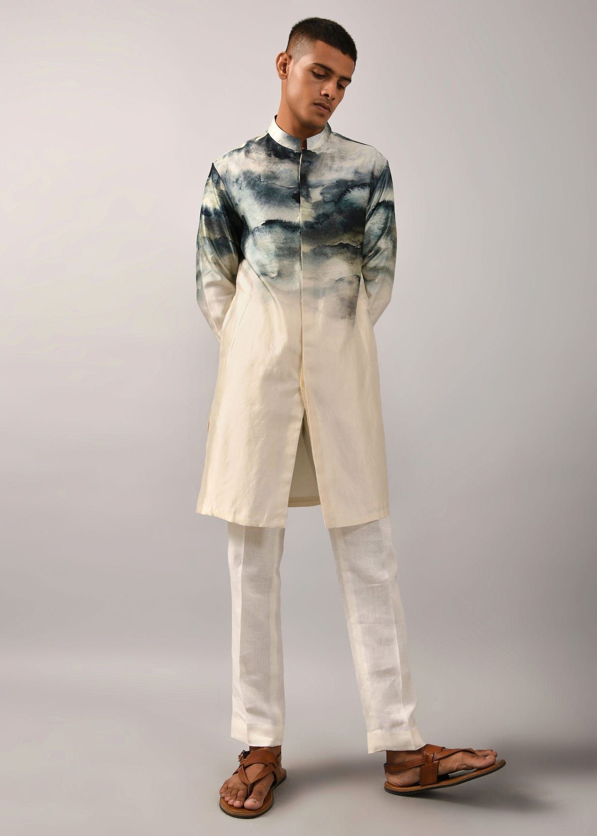 Camouflaged clouds front open Kurta - image 2