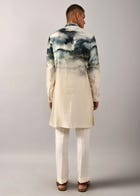 Camouflaged clouds front open Kurta view 5