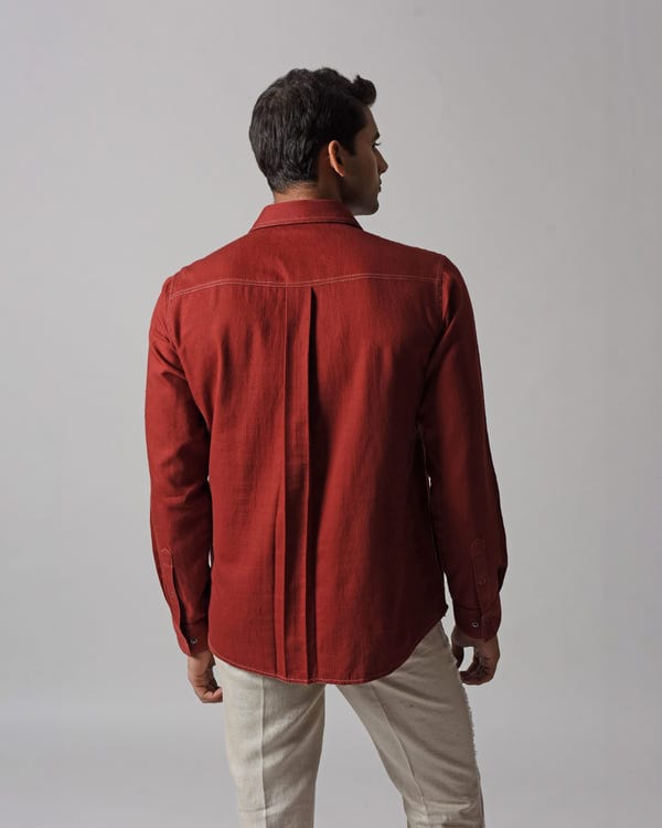 Countrymade India — FLAP POCKET HALF-ZIPPER SHIRT