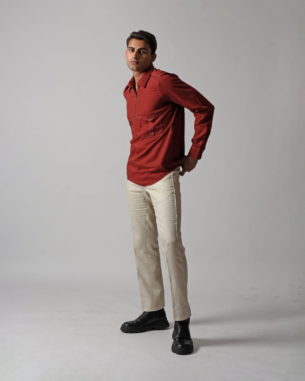 FLAP POCKET HALF-ZIPPER SHIRT - image 3