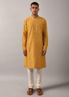 Diamond Pattern Embroidered Kurta Set view 2