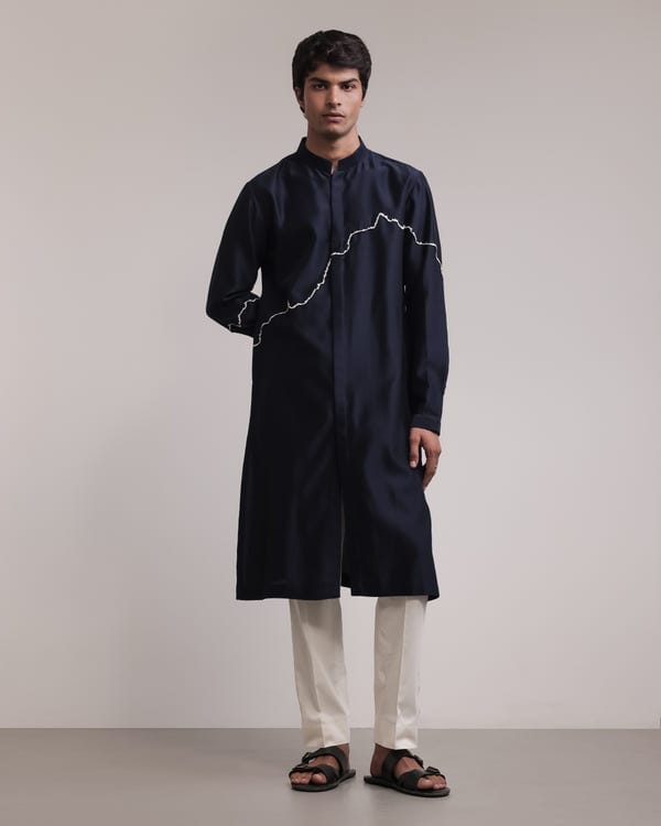 Countrymade India — Fractured Lines Front-Open Kurta Set
