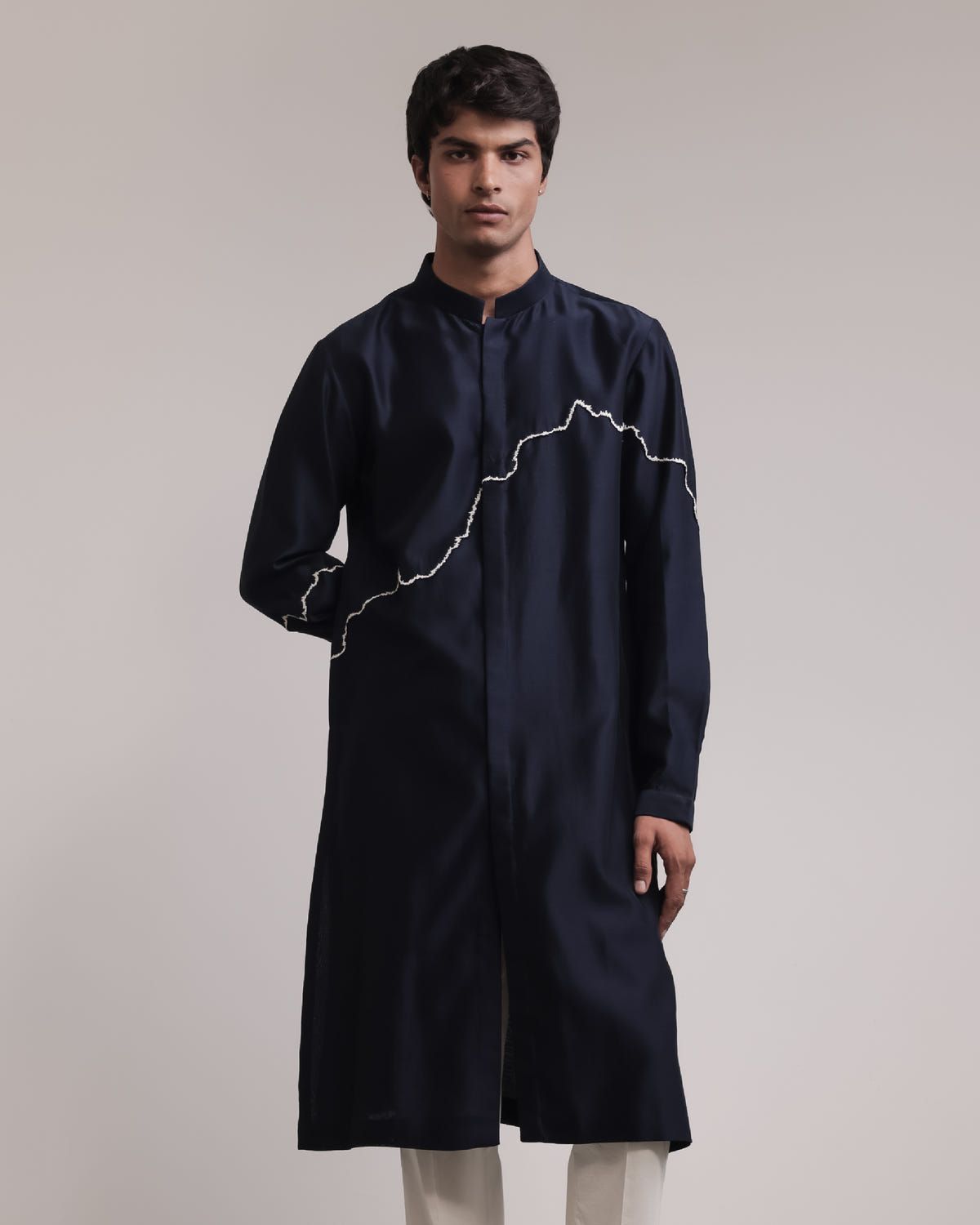 Fractured Lines Front-Open Kurta Set - image 3
