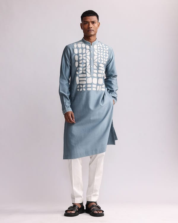 Countrymade India — Shadow Block Hand-applique Kurta Set