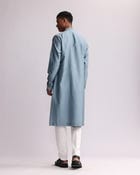 Shadow Block Hand-applique Kurta Set view 3