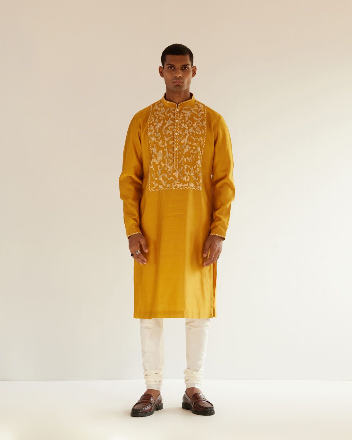 Camo-Block Yoke Embroidery Kurta Set - image 3
