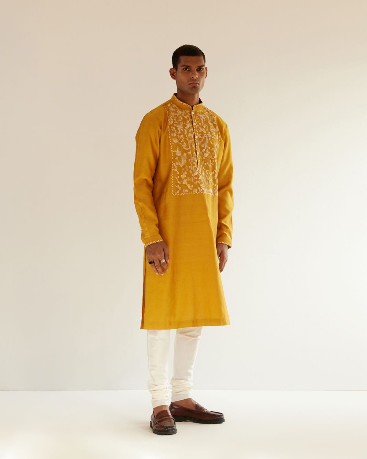 Camo-Block Yoke Embroidery Kurta Set - image 4