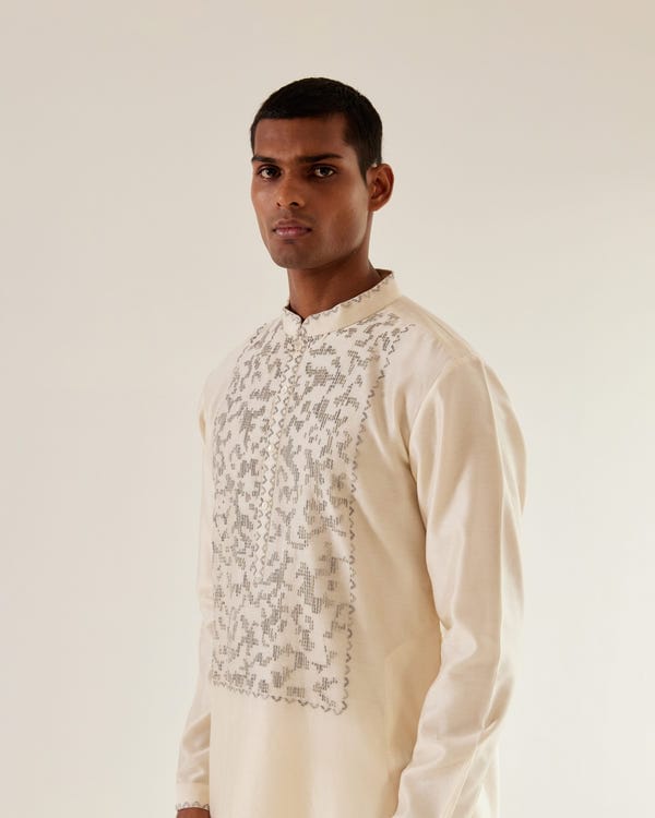 Countrymade India — Camo-Block Yoke Embroidery Kurta Set